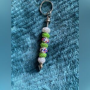 Beaded Keychain with Sparkling Accents
